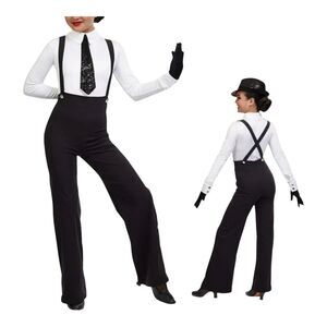 Weissman Dance Costume RAZZLE DAZZLE Suspender Pants Jumpsuit